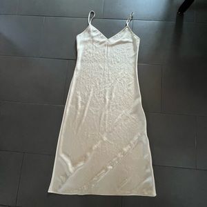 Aritzia ivory ecru slip dress S
